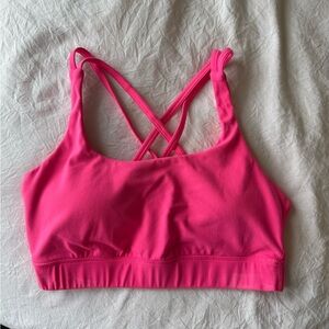 Pink Strappy Sports Bra